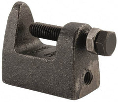 Cooper B-Line - 1-1/4" Max Flange Thickness, 3/8" Rod Wide Jaw Top Beam Clamp - 500 Lb Capacity, Malleable Iron - Apex Tool & Supply