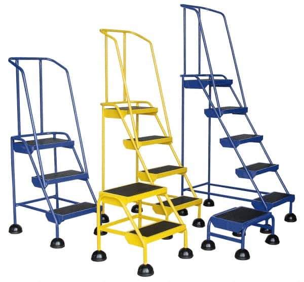 Vestil - 72-15/16" 4 Step Ladder - 300 Lb Capacity, 38-1/2" Platform Height, 20" Base Width x 35" Base Depth, Rubber Matted - Apex Tool & Supply