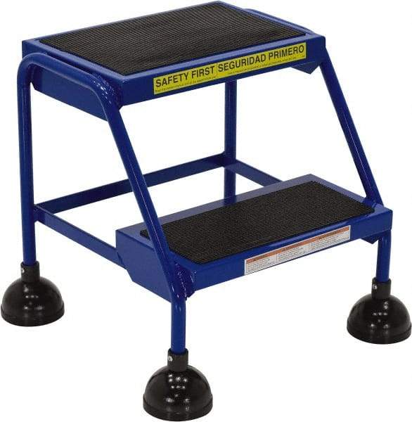 Vestil - 19-1/4" 2 Step Ladder - 300 Lb Capacity, 19-1/4" Platform Height, 19-1/4" Base Width x 25" Base Depth, Rubber Matted - Apex Tool & Supply