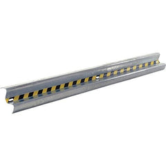 Vestil - 10' Long x 12" High, Gray with Black & Yellow Caution Tape Steel Straight Heavy Duty Guard Rail - 3 Rails Accommodated, 3-1/4" Deep, 76 Lb - Apex Tool & Supply