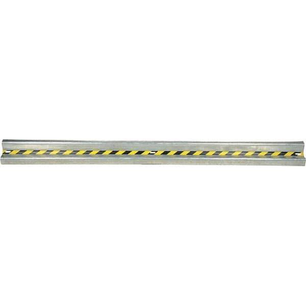 Vestil - 12' Long x 12" High, Gray with Black & Yellow Caution Tape Steel Straight Heavy Duty Guard Rail - 3 Rails Accommodated, 3-1/4" Deep, 83 Lb - Apex Tool & Supply