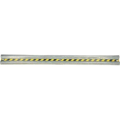Vestil - 12' Long x 12" High, Gray with Black & Yellow Caution Tape Steel Straight Heavy Duty Guard Rail - 3 Rails Accommodated, 3-1/4" Deep, 83 Lb - Apex Tool & Supply