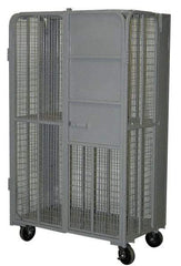 Vestil - 2,000 Lb Capacity, 2 Shelf, 4-Sided Steel Folding Truck - 44" Long x 27" Wide x 76-1/2" High, 6" Diam Wheels - Apex Tool & Supply