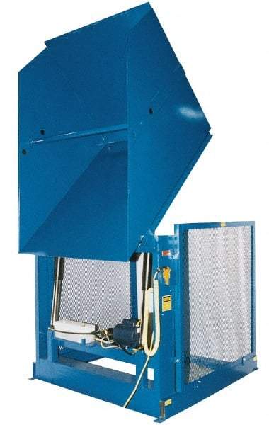 Vestil - 4,000 Lb Load Capacity, Steel Box Dumper - 66" Wide x 68" Long x 53-1/2" High, Blue - Apex Tool & Supply