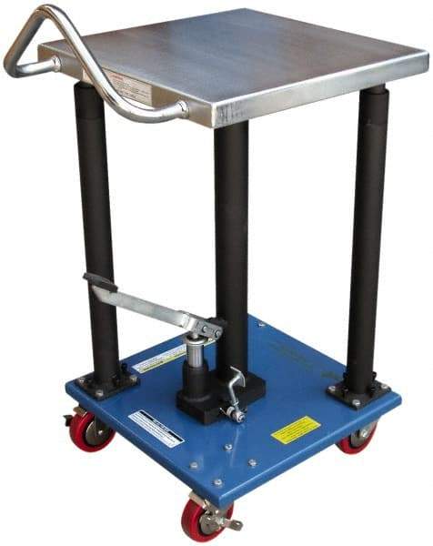 Vestil - 500 Lb Capacity Manual Hydraulic Post Lift Table - 31" Lift Height, 18" Platform Length x 18" Platform Width - Apex Tool & Supply