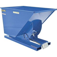 Vestil - 6,000 Lb Load Capacity, 1 Cu Yd, Steel Self-Dumping Hopper - 41-1/4" Wide x 61" Long x 43" High, Powder Coat Blue - Apex Tool & Supply