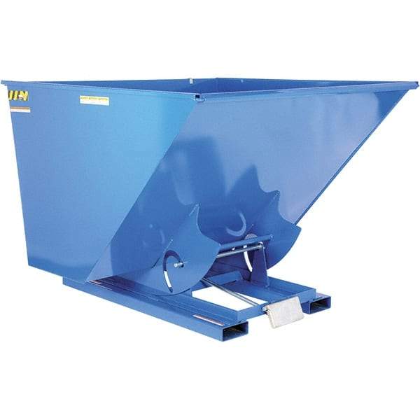Vestil - 6,000 Lb Load Capacity, 2.5 Cu Yd, Steel Self-Dumping Hopper - 69-1/4" Wide x 69" Long x 52" High, Powder Coat Blue - Apex Tool & Supply