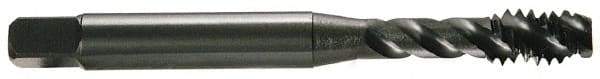 OSG - 1/2-13 UNC 3 Flute Modified Bottoming Spiral Flute Tap - Vanadium High Speed Steel, TiCN Finish, 3-3/8" OAL, Right Hand Flute, Right Hand Thread, Oversize, H11, Series 290 - Apex Tool & Supply