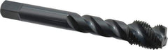 OSG - 1/2-20 UNF 3 Flute 2B Modified Bottoming Spiral Flute Tap - Vanadium High Speed Steel, Oxide Finish, 3-3/8" OAL, Right Hand Flute, Right Hand Thread, H5, Series 290 - Apex Tool & Supply