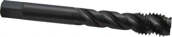 OSG - M12x1.75 Metric Coarse 3 Flute 6H Modified Bottoming Spiral Flute Tap - Vanadium High Speed Steel, Oxide Finish, 3-3/8" OAL, Right Hand Flute, Right Hand Thread, D6, Series 299 - Apex Tool & Supply