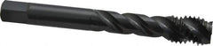 OSG - M12x1.75 Metric Coarse 3 Flute 6H Modified Bottoming Spiral Flute Tap - Vanadium High Speed Steel, Oxide Finish, 3-3/8" OAL, Right Hand Flute, Right Hand Thread, D6, Series 299 - Apex Tool & Supply