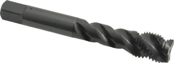 OSG - M14x1.50 Metric Fine 3 Flute Modified Bottoming Spiral Flute Tap - Vanadium High Speed Steel, Oxide Finish, 3-19/32" OAL, Right Hand Flute, Right Hand Thread, D6, Series 299 - Apex Tool & Supply