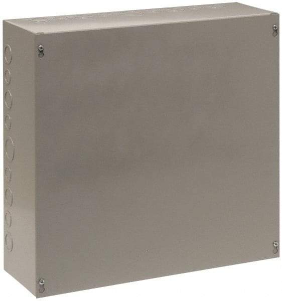 Cooper B-Line - Steel Junction Box Enclosure Screw Flat Cover - NEMA 1, 24" Wide x 24" High x 8" Deep - Apex Tool & Supply