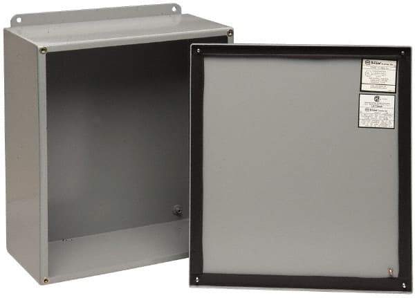 Cooper B-Line - Steel Standard Enclosure Screw Flat Cover - NEMA 12, 13, 8" Wide x 10" High x 6" Deep, Dirt-tight & Dust-tight - Apex Tool & Supply