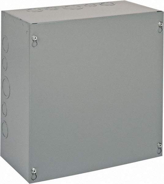 Cooper B-Line - Steel Junction Box Enclosure Screw Flat Cover - NEMA 1, 12" Wide x 12" High x 6" Deep - Apex Tool & Supply