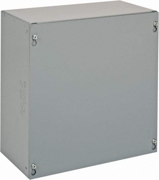 Cooper B-Line - Steel Junction Box Enclosure Screw Flat Cover - NEMA 1, 12" Wide x 12" High x 6" Deep - Apex Tool & Supply