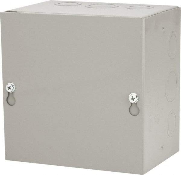 Cooper B-Line - Steel Junction Box Enclosure Screw Flat Cover - NEMA 1, 6" Wide x 6" High x 4" Deep - Apex Tool & Supply