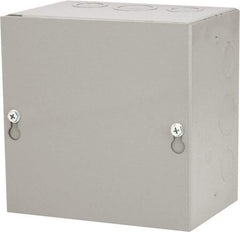 Cooper B-Line - Steel Junction Box Enclosure Screw Flat Cover - NEMA 1, 6" Wide x 6" High x 4" Deep - Apex Tool & Supply