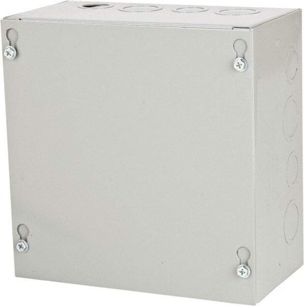 Cooper B-Line - Steel Junction Box Enclosure Screw Flat Cover - NEMA 1, 8" Wide x 8" High x 4" Deep - Apex Tool & Supply