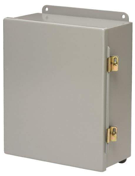 Cooper B-Line - Steel Standard Enclosure Hinge Flat Cover - NEMA 12, 13, 14" Wide x 16" High x 6" Deep, Dirt-tight & Dust-tight - Apex Tool & Supply