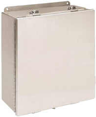 Cooper B-Line - Stainless Steel Standard Enclosure Hinge Flat Cover - NEMA 4, 12, 13, 3RX, 4X, 12" Wide x 12" High x 6" Deep, Corrosion Resistant, Dust-tight, Rainproof & Watertight - Apex Tool & Supply