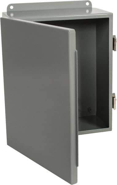 Cooper B-Line - Steel Standard Enclosure Hinge Flat Cover - NEMA 12, 13, 10" Wide x 12" High x 5" Deep, Dirt-tight & Dust-tight - Apex Tool & Supply
