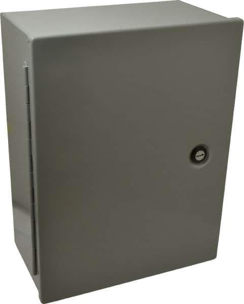 Cooper B-Line - Steel Standard Enclosure Hinge Flat Cover - NEMA 1, 12" Wide x 16" High x 6-5/8" Deep - Apex Tool & Supply