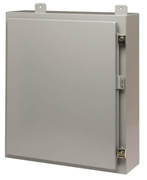 Cooper B-Line - Steel Standard Enclosure Hinge Flat Cover - NEMA 12, 13, 24" Wide x 24" High x 8" Deep - Apex Tool & Supply