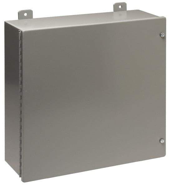 Cooper B-Line - Steel Standard Enclosure Hinge Flat Cover - NEMA 12, 13, 20" Wide x 20" High x 7" Deep, Dirt-tight & Dust-tight - Apex Tool & Supply