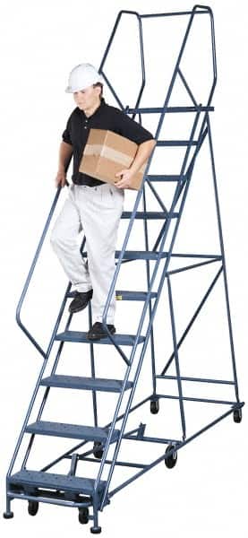 Gillis - 10.83' High 300 Lb Capacity 10 Step Rolling Ladder - Apex Tool & Supply