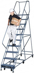 Gillis - 10.83' High 300 Lb Capacity 10 Step Rolling Ladder - Apex Tool & Supply