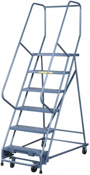 Gillis - 11.66' High 300 Lb Capacity 11 Step Rolling Ladder - Apex Tool & Supply