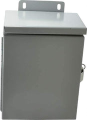 Cooper B-Line - Steel Junction Box Enclosure Hinge Flat Cover - NEMA 3R, 6" Wide x 8" High x 4" Deep, Rainproof - Apex Tool & Supply