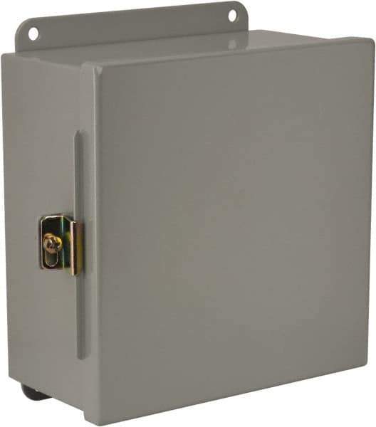 Cooper B-Line - Steel Standard Enclosure Hinge Flat Cover - NEMA 12, 13, 8" Wide x 8" High x 4" Deep, Dirt-tight & Dust-tight - Apex Tool & Supply