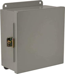 Cooper B-Line - Steel Standard Enclosure Hinge Flat Cover - NEMA 12, 13, 8" Wide x 8" High x 4" Deep, Dirt-tight & Dust-tight - Apex Tool & Supply