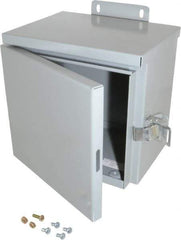 Cooper B-Line - Steel Junction Box Enclosure Hinge Flat Cover - NEMA 3R, 8" Wide x 8" High x 6" Deep, Rainproof - Apex Tool & Supply