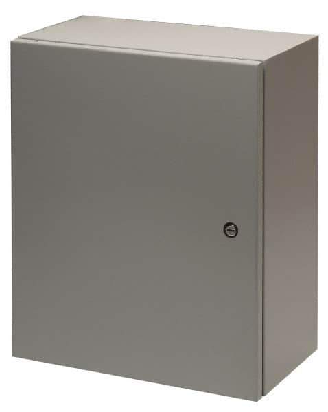 Cooper B-Line - Steel Standard Enclosure Hinge Flat Cover - NEMA 4, 12, 16" Wide x 20" High x 8" Deep, Dirt-tight, Dust-tight, Rainproof & Watertight - Apex Tool & Supply
