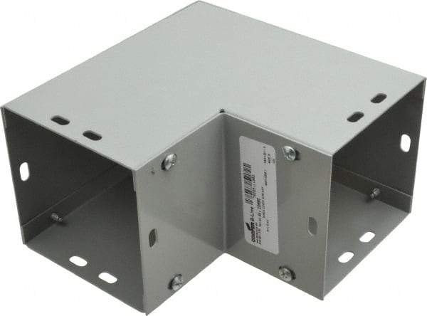Cooper B-Line - 4 Inch Wide x 4 Inch High, Raceway Elbow End - 90°, Gray, For Use with Lay In Wireways, Type 1 Screw Cover Wireway - Apex Tool & Supply