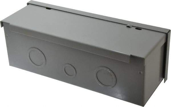 Cooper B-Line - 4" High x 12" Wide x 4" Long, Screw Mount Wire Duct - Gray, 3 Knockouts, Screw, Steel - Apex Tool & Supply