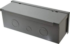 Cooper B-Line - 4" High x 12" Wide x 4" Long, Screw Mount Wire Duct - Gray, 3 Knockouts, Screw, Steel - Apex Tool & Supply