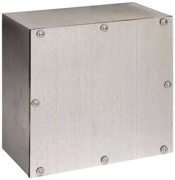 Cooper B-Line - Steel Junction Box Enclosure Screw Flat Cover - NEMA 3, 12, 12" Wide x 12" High x 6" Deep, Rainproof - Apex Tool & Supply