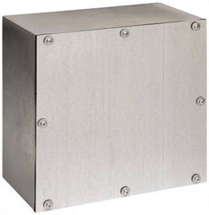 Cooper B-Line - Steel Junction Box Enclosure Screw Flat Cover - NEMA 3, 12, 12" Wide x 12" High x 6" Deep, Rainproof - Apex Tool & Supply