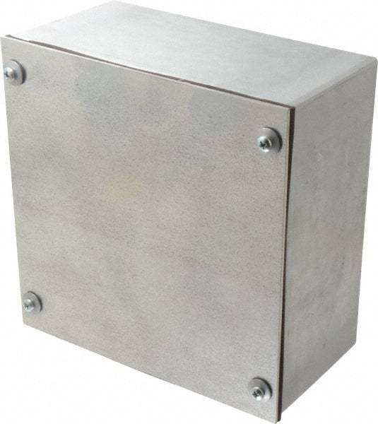 Cooper B-Line - Steel Junction Box Enclosure Screw Flat Cover - NEMA 3, 12, 8" Wide x 8" High x 4" Deep, Dust-tight & Rainproof - Apex Tool & Supply
