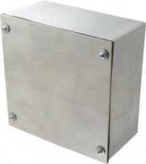 Cooper B-Line - Steel Junction Box Enclosure Screw Flat Cover - NEMA 3, 12, 8" Wide x 8" High x 4" Deep, Dust-tight & Rainproof - Apex Tool & Supply