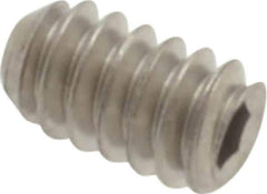 Value Collection - #4-40 UNC, 3/16" OAL, Flat Point Set Screw - Grade Austenitic A2 Stainless Steel, 0.05" Key - Apex Tool & Supply