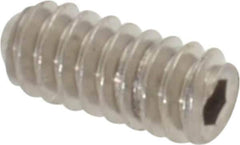 Value Collection - #4-40 UNC, 1/4" OAL, Flat Point Set Screw - Grade Austenitic A2 Stainless Steel, 0.05" Key - Apex Tool & Supply
