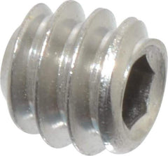Value Collection - #6-32 UNC, 1/8" OAL, Flat Point Set Screw - Grade Austenitic A2 Stainless Steel, 1/16" Key - Apex Tool & Supply