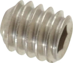 Value Collection - #8-32 UNC, 3/16" OAL, Flat Point Set Screw - Grade Austenitic A2 Stainless Steel, 5/64" Key - Apex Tool & Supply