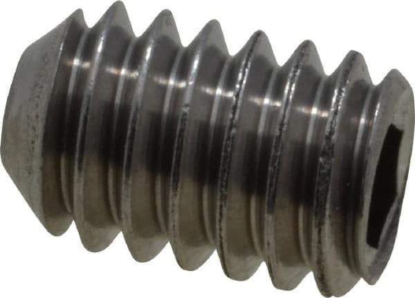 Value Collection - #8-32 UNC, 1/4" OAL, Flat Point Set Screw - Grade Austenitic A2 Stainless Steel, 5/64" Key - Apex Tool & Supply