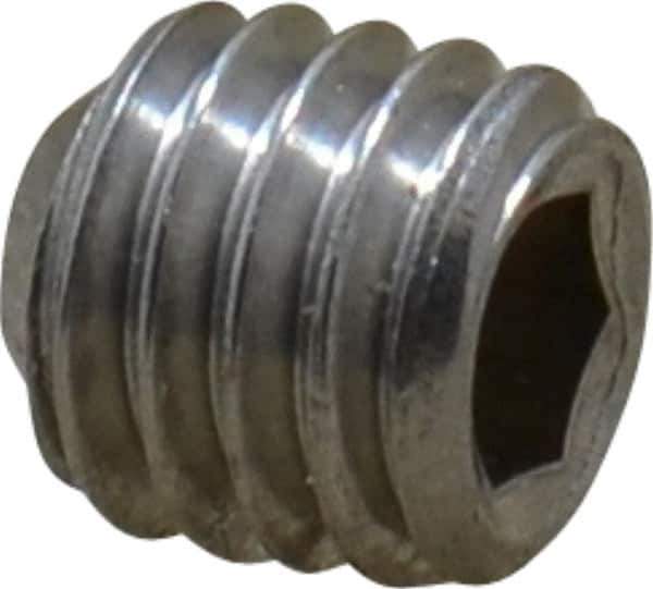 Value Collection - #10-32 UNF, 3/16" OAL, Flat Point Set Screw - Grade Austenitic A2 Stainless Steel, 3/32" Key - Apex Tool & Supply